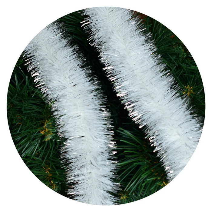 Articole pentru Craciun - Beteala Craciun Alba Stufos 6 cm, 190 cm Lungime – Decor Brad Eleganta Ninsa