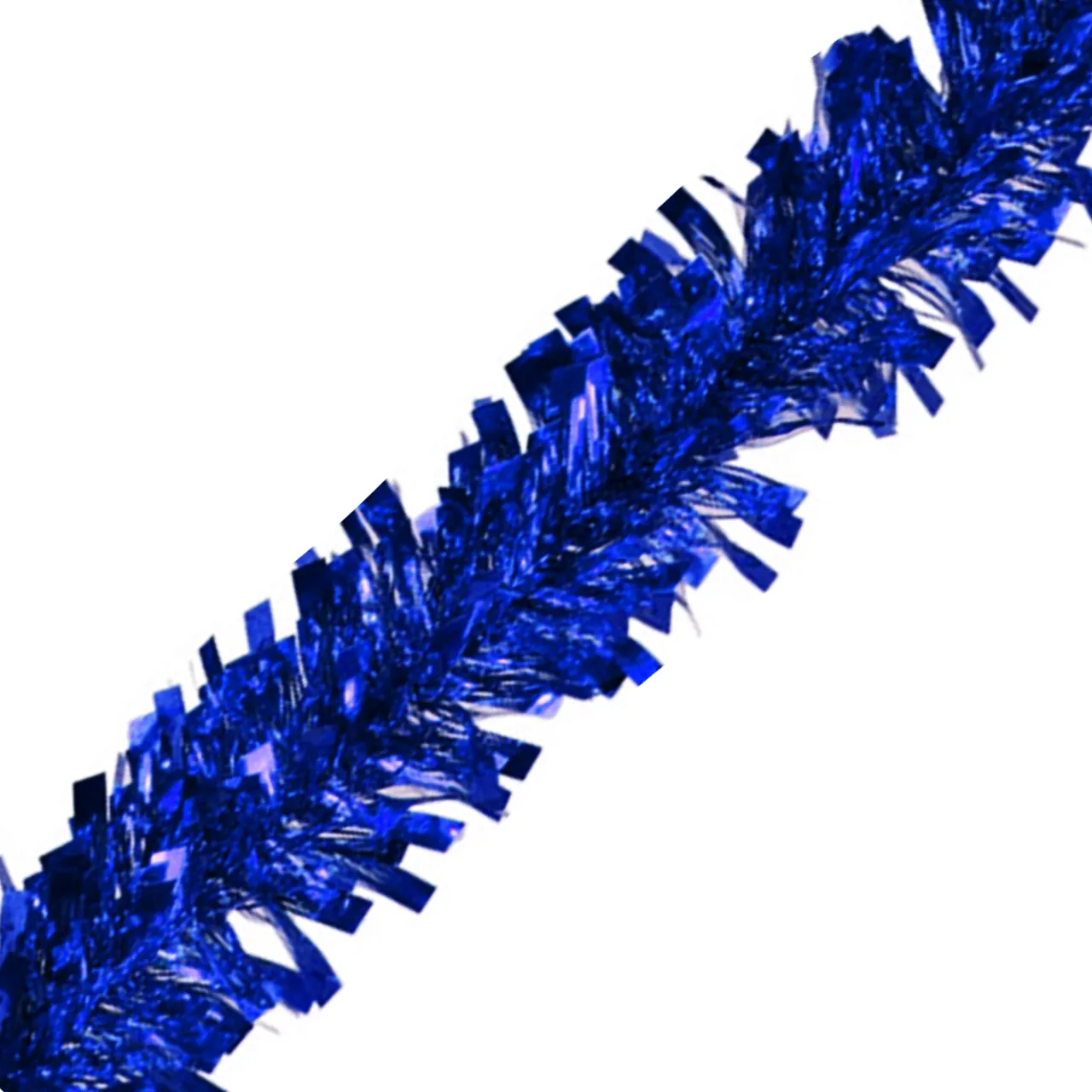 Articole pentru Craciun - Beteala Craciun Albastra Stufos 6 cm, 190 cm – Decor Brad Stralucitor