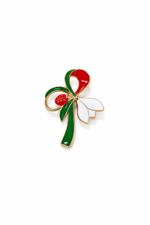 Martisoare - Brosa funda 6x4 cm, finisaj auriu cu email sau textura, cadou primavara elegant