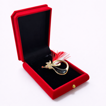 Martisoare - Brosa Martisor Pisica Neagra cu Strasuri, Accesoriu Elegant de Primavara