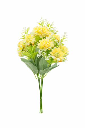 Idei de Cadouri - Buchet artificial 25 de crizanteme galbene 30 cm