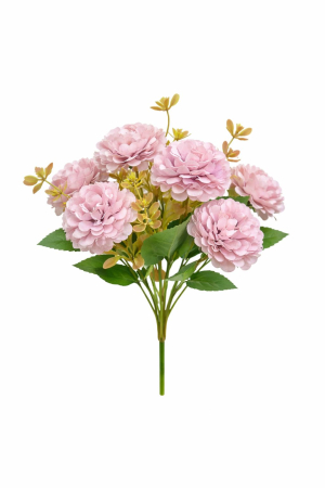 Idei de Cadouri - Buchet artificial 6 bujori si 3 flori decorative roz,30 cm