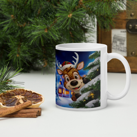 Cani tematice Craciun - Cana ceramica Craciun 330 ml (11 oz) – design festiv, rezistenta, Engros