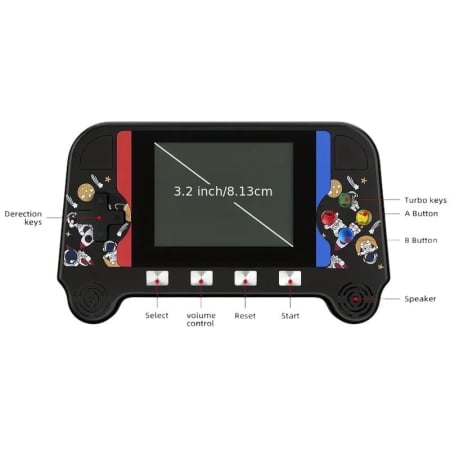 Console si aparate foto - Consola Jocuri Portabila F3 Retro Classic Game – Ecran 3.2 inch Lumini Sunete USB TV Out