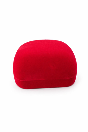 Cutii Bijuterii - Cutie cadou catifea rosie 6x5x5 cm cu interior negru, pentru bijuterii sau martisor