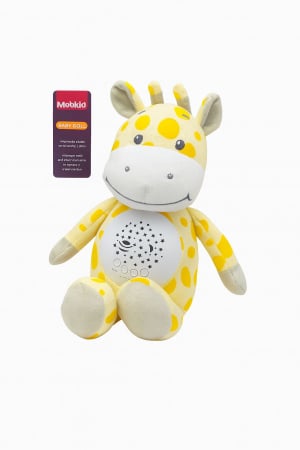 Jucarii interactive - Jucarie de plus Girafa cu proiectie lumini si melodii pentru bebelusi, 26x20x14cm