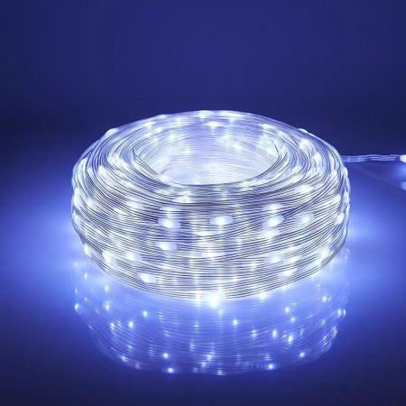 Instalatii tip ploaie, perdea, franjuri - Instalatie LED sir 100 metri, 800LED-uri, alb rece, tip banda cu led turnat, EnGross