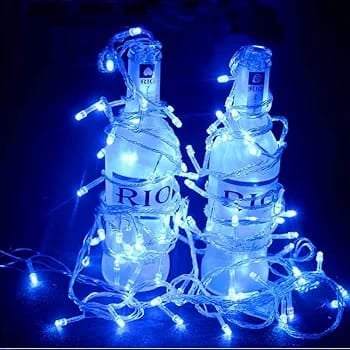 Instalatii tip ploaie, perdea, franjuri - Instalatie tip sir cu 320 LED-uri, 25 metri, albastru, cu LED colorat, V5,