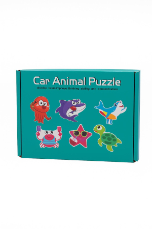 Jocuri si Jucarii - Puzzle Educativ pentru Copii – Car Animal Puzzle – Modele Diferite, 18x12cm