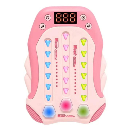 Jocuri si Jucarii - Joc Interactiv Rhythm Lumini Sunete Roz – Jucarie Educativa Copii 3+ Reflexe Memorie