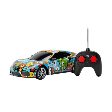 Jucarii cu radio control - Masina Radio Control R/C Graffiti Design Colorata – Jucarie Copii Reflexe Viteza, 20cm