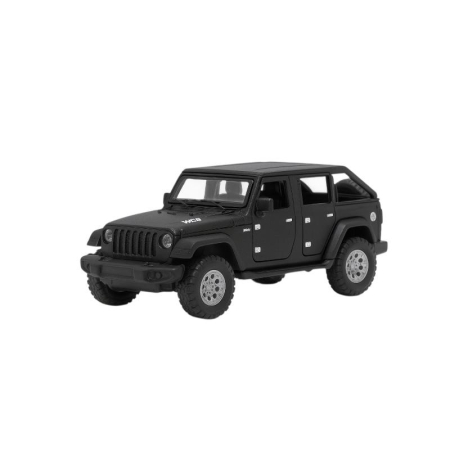 Machete si jucarii de metal - Masinuta Metalica Jeep Wrangler Die-Cast Neagra – Scara 1:32 Pull Back Lumini Sunete Copii 3+