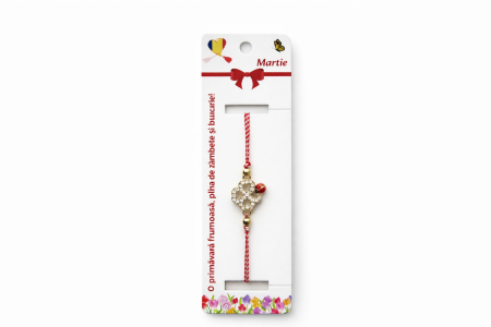 Bratara Martisor - Set 12 bratari martisor cu trifoi si buburuza, simbol noroc, snur reglabil alb-rosu