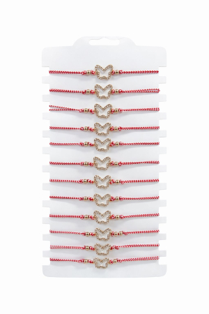 Martisoare - Set 12 bratari Martisor reglabile, Fluture auriu cu cristale, Cadou 1 Martie