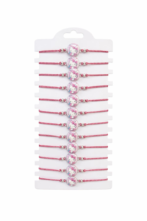 Bratara Martisor - Set 12 bratari Martisor reglabile, Hello Kitty, Cadou 1 Martie copii