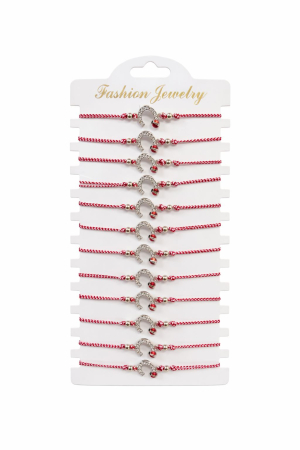 Martisoare - Set 12 bratari Martisor reglabile, Potcoava cu gargarita, Cadou 1 Martie