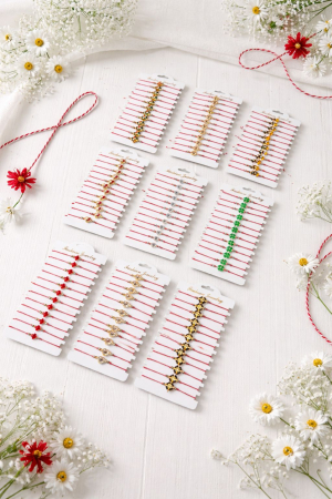 Martisoare - Oferta 9 Seturi a cate 12 Bratari Martisor reglabile, diverse modele, Cadou 1 Martie