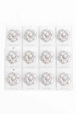 Martisoare - Set 12 Brose Martisor, 5 cm, Floare cu perla si cristale, Cadou 1 Martie