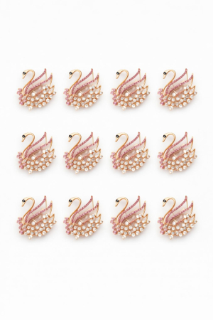 Martisoare - Set 12 brose Martisor, 5 cm, Lebada, Cadou 1 Martie