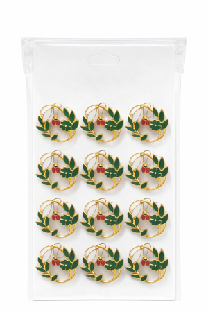 Martisoare - Set 12 brose Martisor pe carton prezentare, 17x10 cm, Cadou 1 Martie, Ghiocei cu buburuza