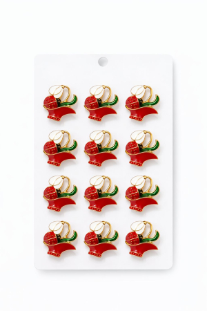 Martisoare - Set 12 brose Martisor pe carton prezentare, 17x10 cm, Cadou 1 Martie, Lalea cu buburuza