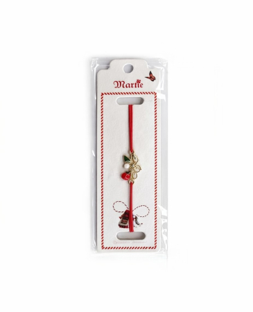 Bratara Martisor - Set 24 bratari martisor 12x3 cm snur rosu cu charm cadou festiv, cadou primavara