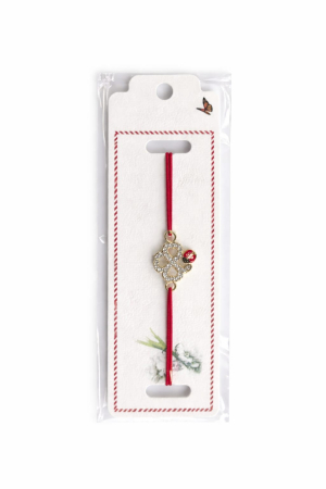 Bratara Martisor - Set 24 bratari martisor 12x3 cm snur rosu cu charm floare buburuza, cadou primavara