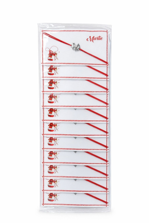 Bratara Martisor - Set 24 bratari martisor 8x5 cm snur rosu cu charm bufnita, cadou primavara