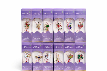 Martisoare - Set 24 Brose Martisor, 13x4 cm, modele mixte, Cadou 1 Martie Femei, Ambalate individual
