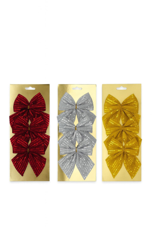 Decoratiuni si ornamente de Craciun - Set 3 fundite decorative paiete culori combinate 28x12 cm