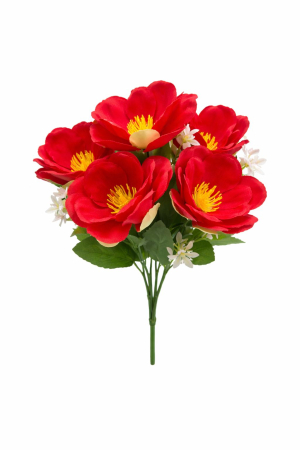 Flori Artificiale - Set 6 trandafiri rosii, decorativi artificiali, 30 de cm - Copie