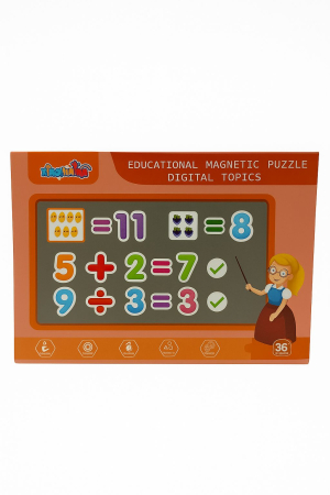 Jocuri si Jucarii - Set Magnetic Educativ cu Puzzle Matematic si Tablita de Scris – Digital Topics, 22.5x16.5cm