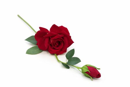 Idei de Cadouri - Trandafir artificial, 45 cm, Fir cu boboc, Bordo