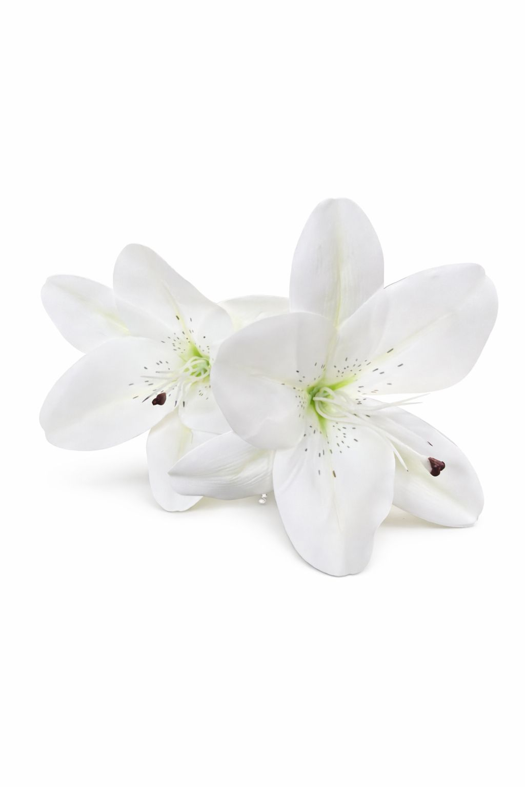 Crin artificial alb elegant cu 2 flori si boboc decorativ pe fir unic 63 cm [1]