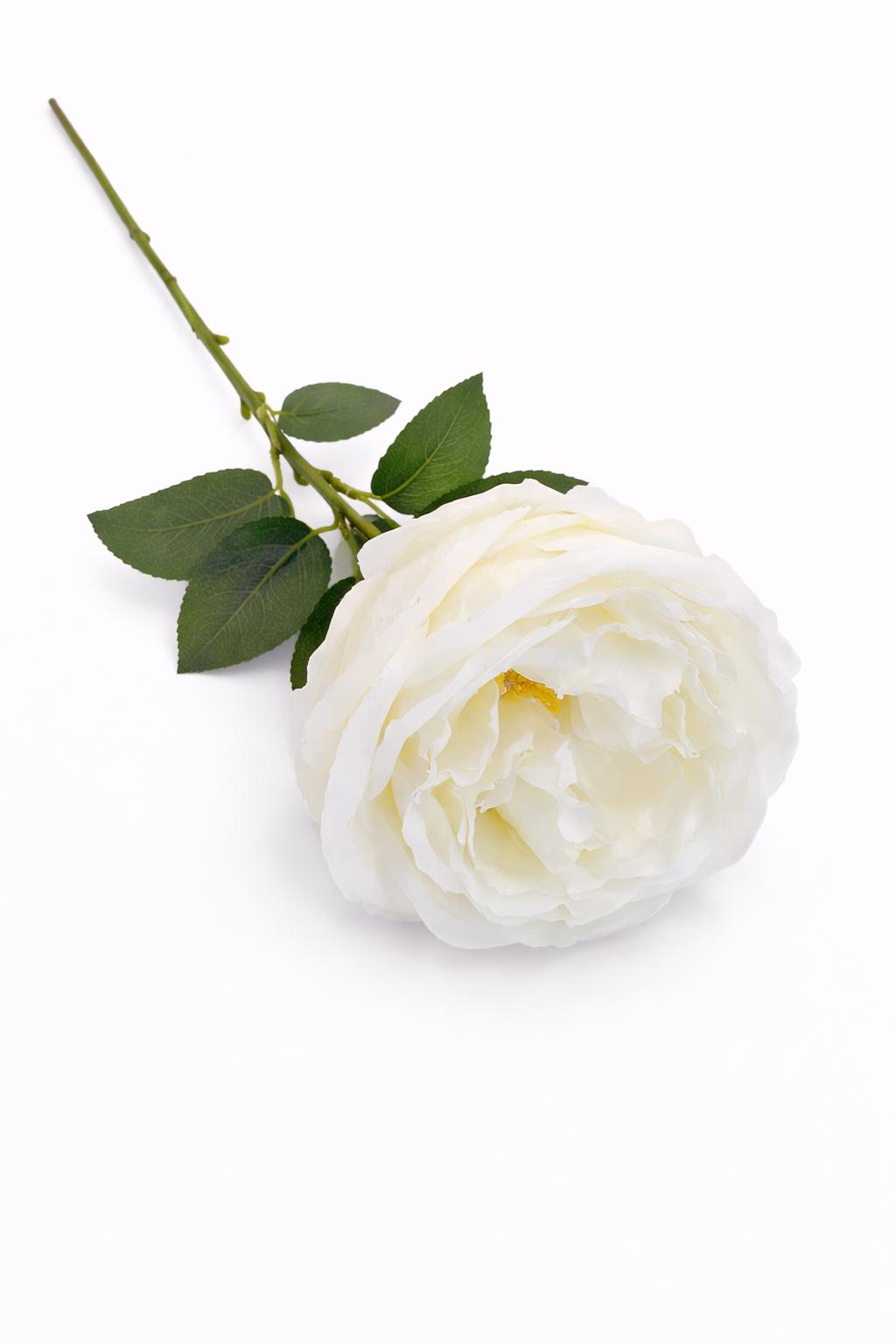 Trandafir artificial alb extrabogat cu petale 50 cm diametru floare 10 cm [1]