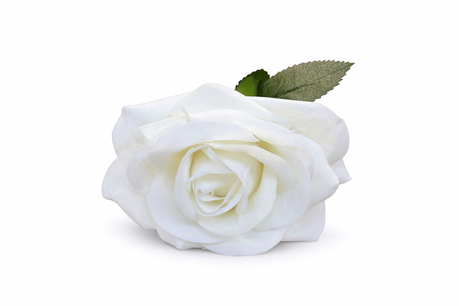 Trandafir artificial alb pur petale catifea aspect natural elegant 45 cm [2]