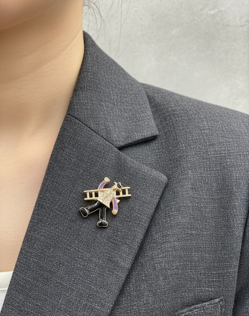 Set 12 brose martisor cosar cu scara, simbol noroc si prosperitate, 15x9cm [2]