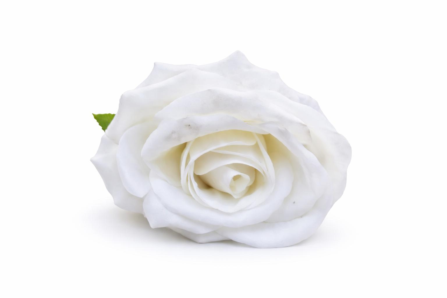 Trandafir artificial alb cu petale catifea 50 cm diametru floare 8-9 cm [1]