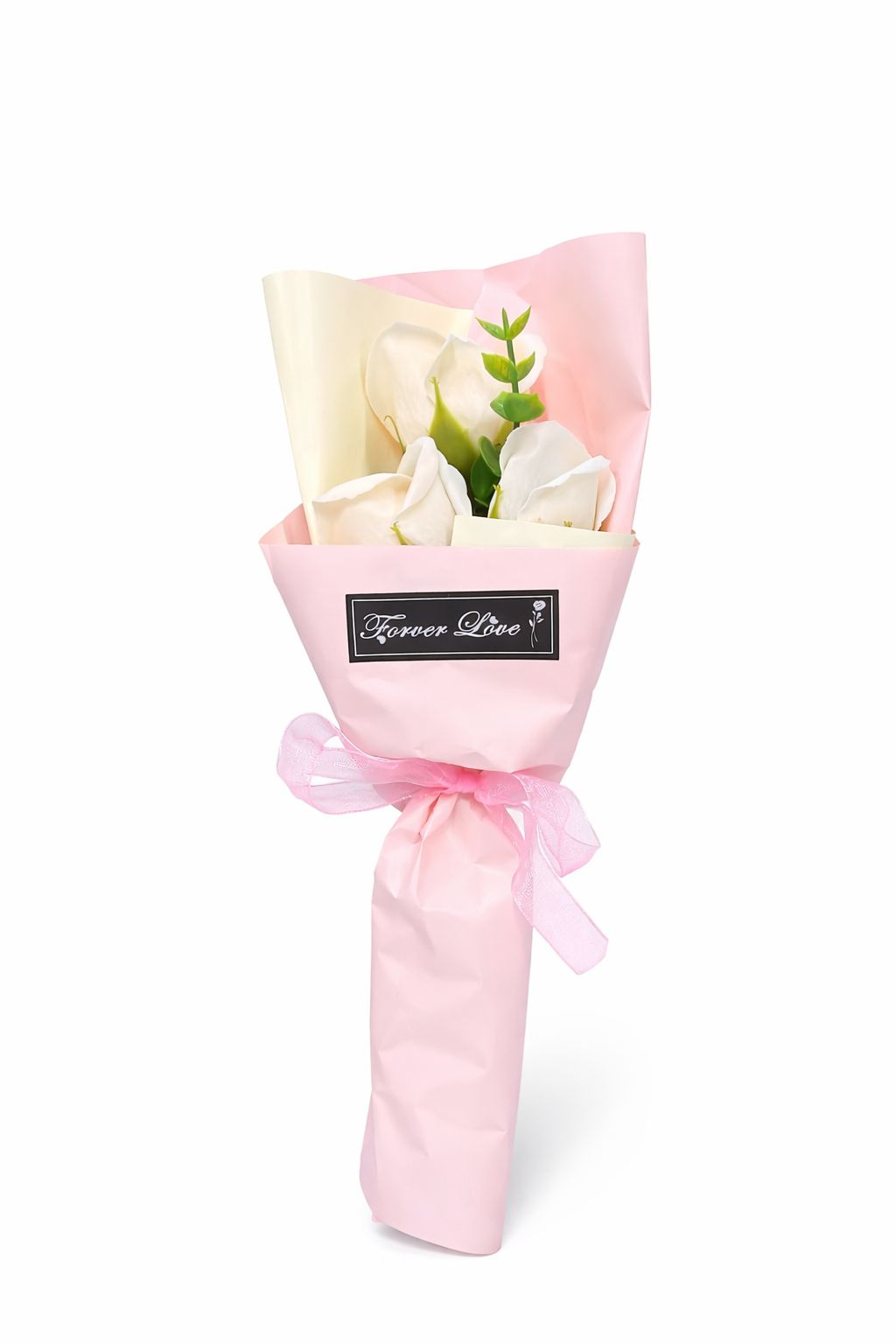 Buchet 3 trandafiri de sapun parfumati, decorativi, 30 cm [3]