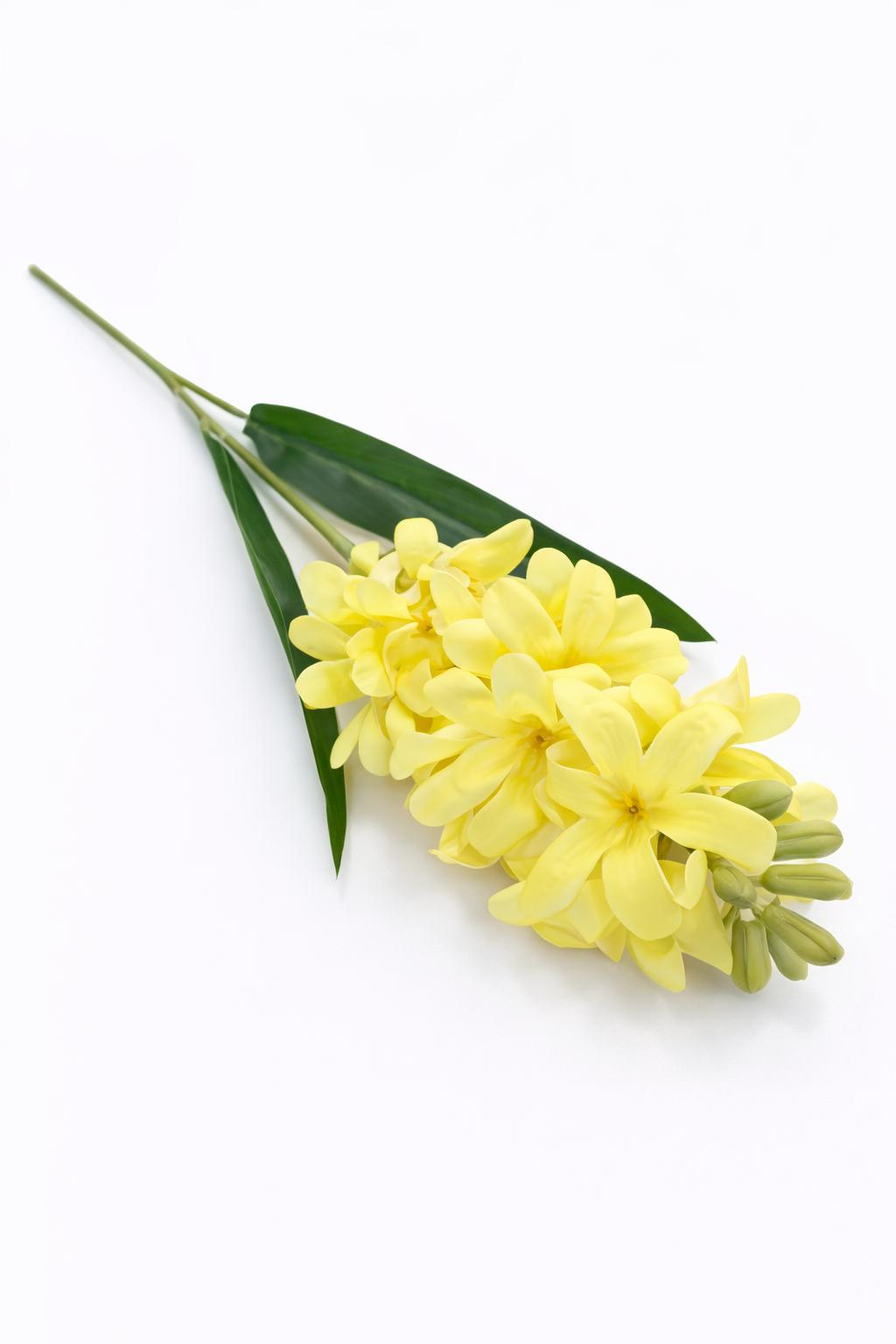 Zambila artificiala galbena decorativa, 31 flori si 9 boboci, inaltime 75 cm [2]