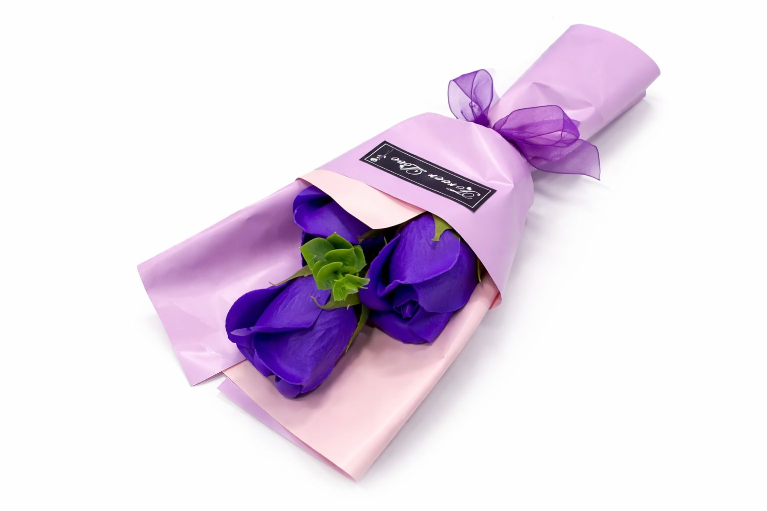 Buchet 3 trandafiri de sapun, decorativi, 30 cm [3]