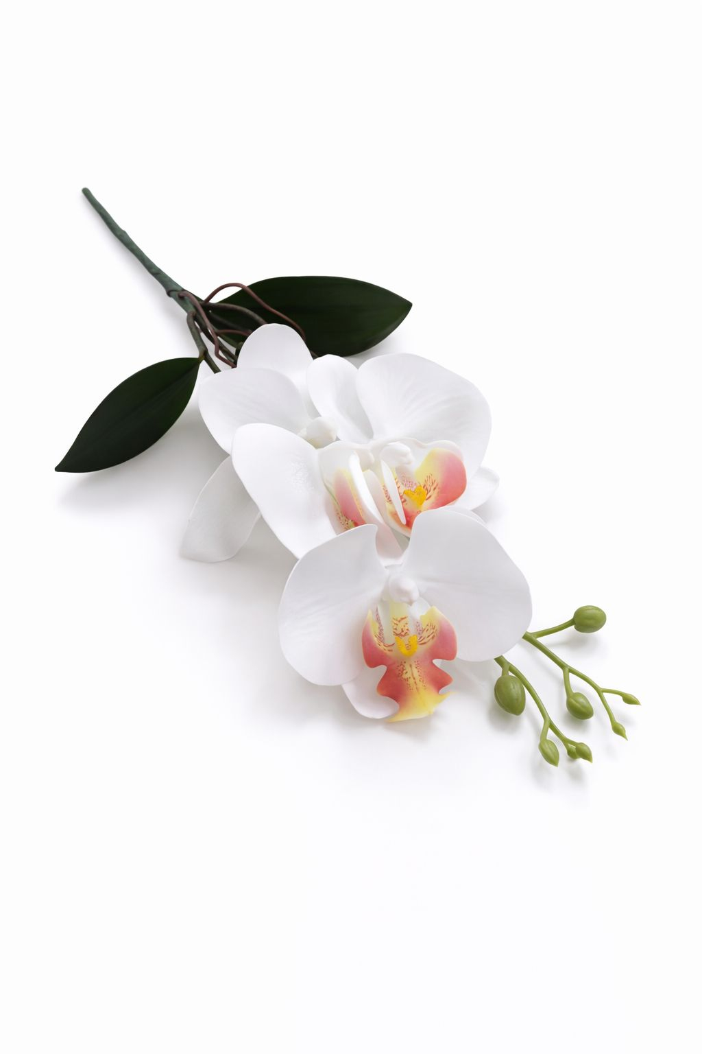 Orhidee Artificiala Alba Eleganta, 3 Flori cu Boboci, Aspect Natural, Inaltime 37 cm [1]