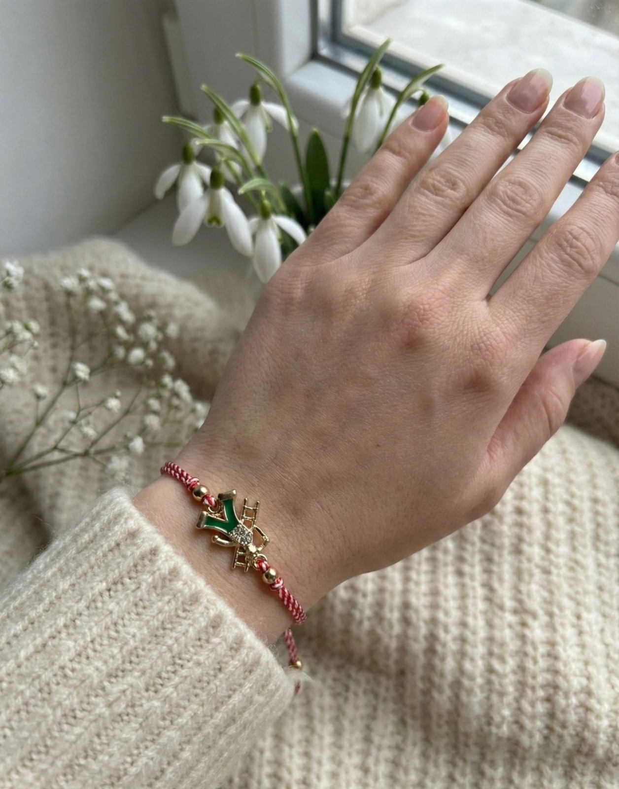 Set 12 Bratari Martisor Cosar Norocos cu Scara, Snur Reglabil, 20x11 cm [2]