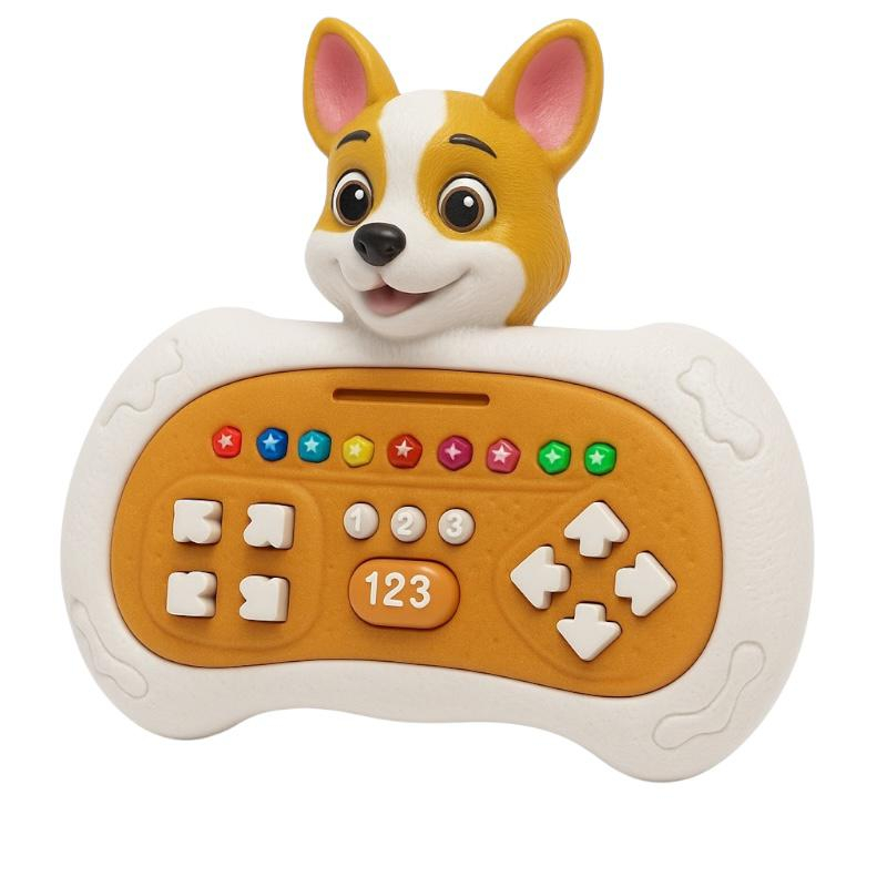 Joc interactiv cu catel, lumini si numere 1-2-3 - jucarie educativa cu baterii