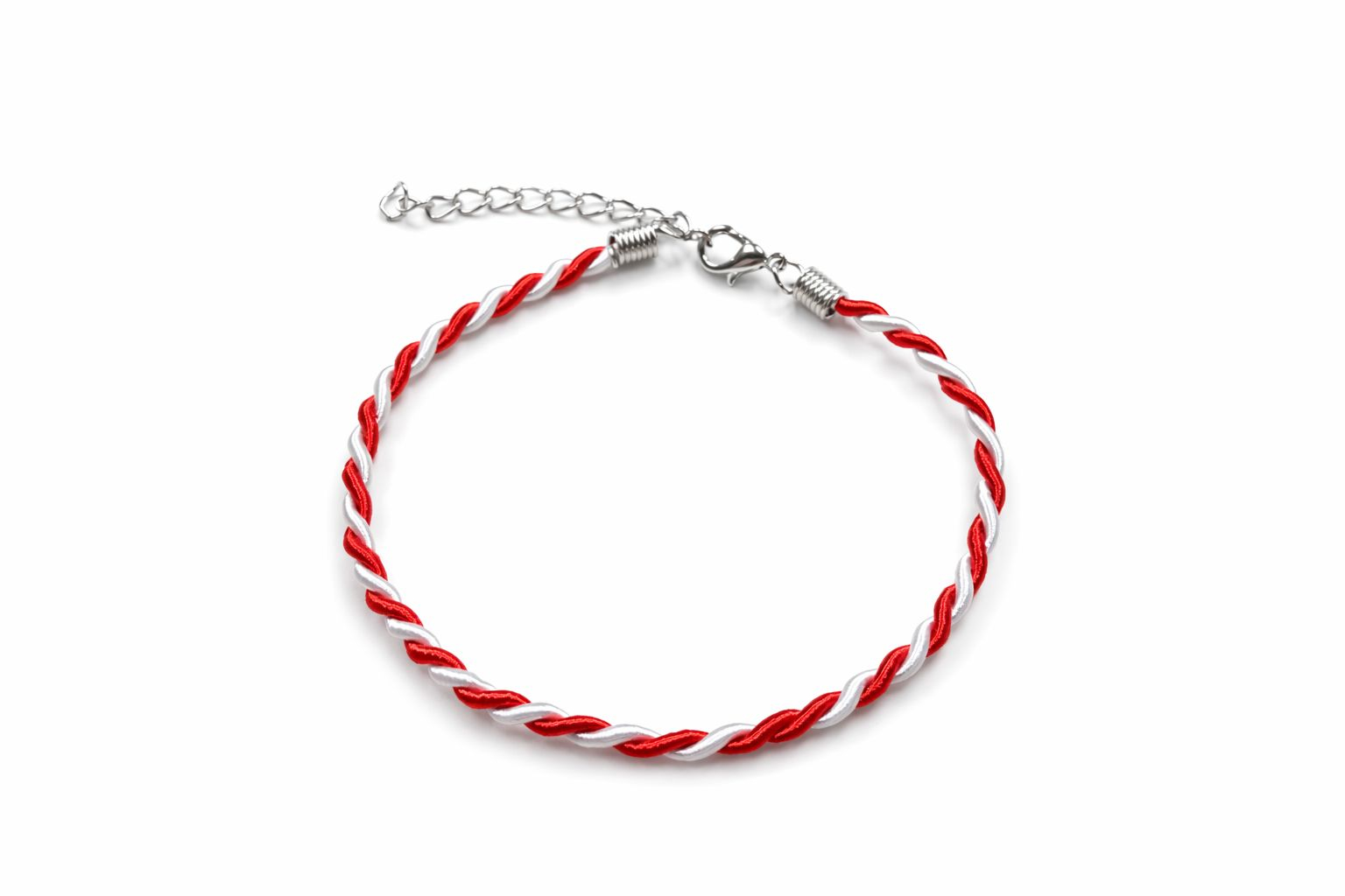 Set 50 bratari martisor snur gros impletit rosu alb 23cm [1]