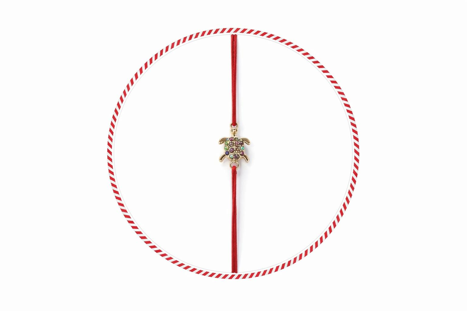 Set 24 bratari martisor cu snur rosu elastic, broscuta testoasa aurie cu strasuri [1]