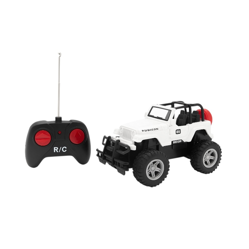Masina off-road Cross Country cu radiocontrol 18x11 cm, 27 MHz, model 4x4 alb