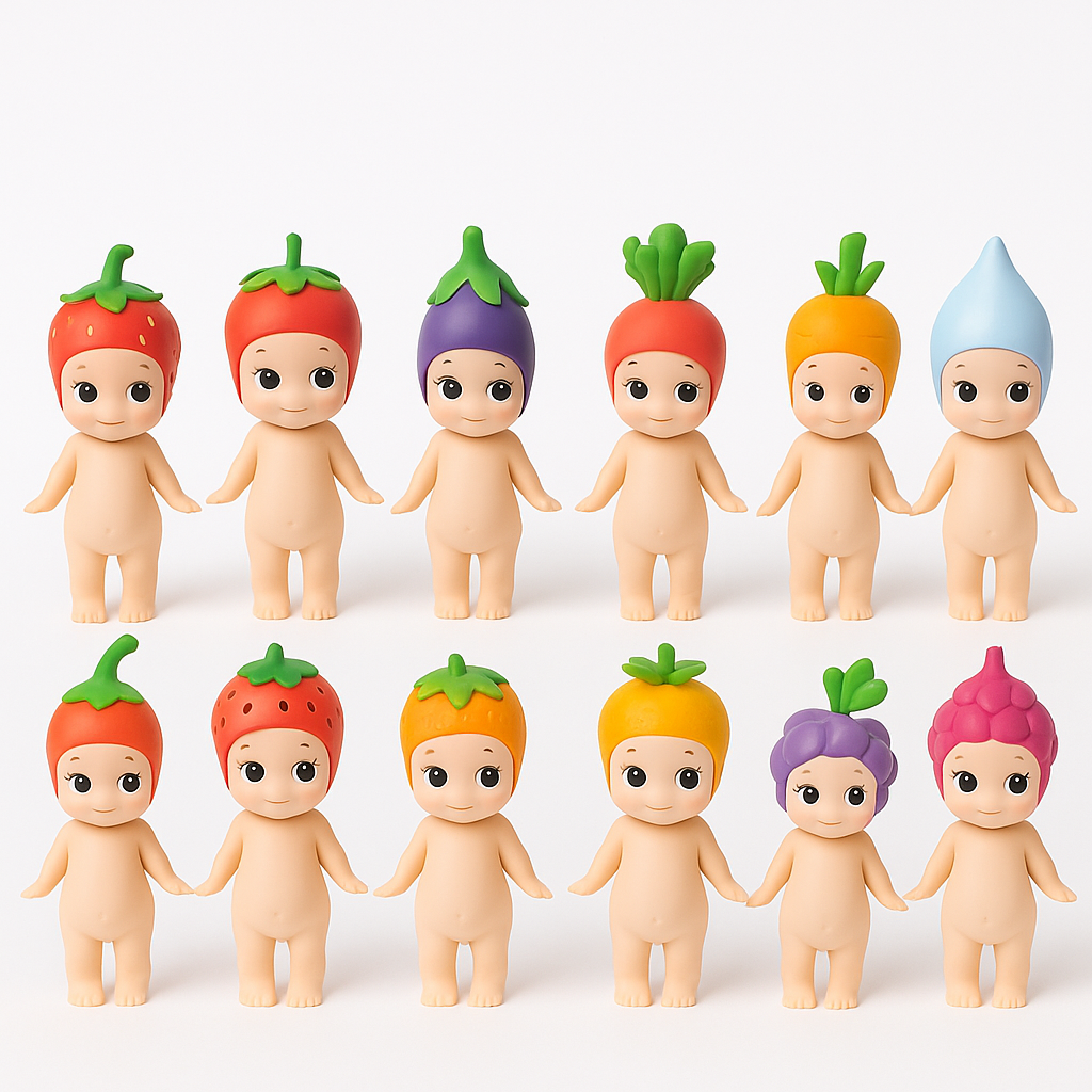 Set 12 Figurine Sonny Hippers - Mini Figurine Decorative Fructe si Legume