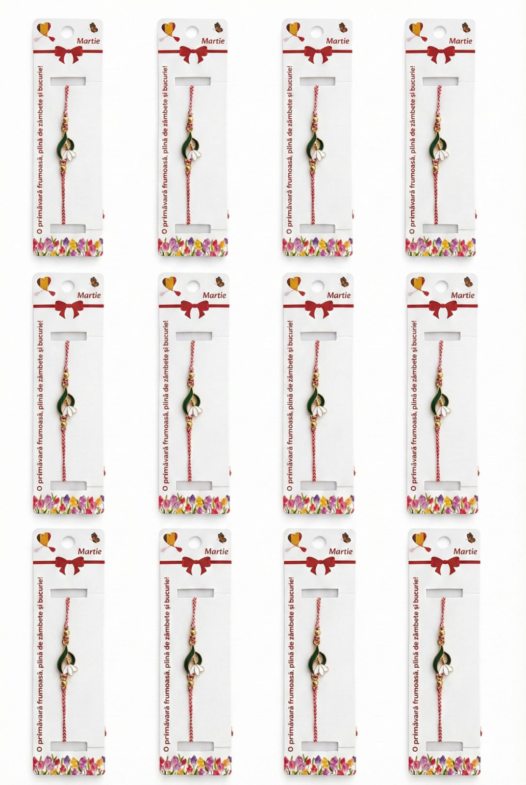Set 12 Martisoare Bratari Ghiocel Auriu Simbol Primavara Noroc [4]