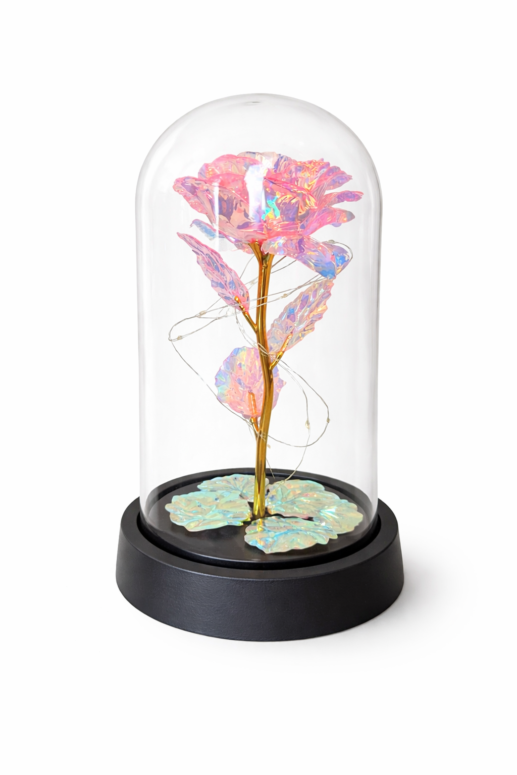 Trandafir Etern Rose Aura – Cupola Plastic cu LED, Cadou Romantic pentru Indragostiti [1]